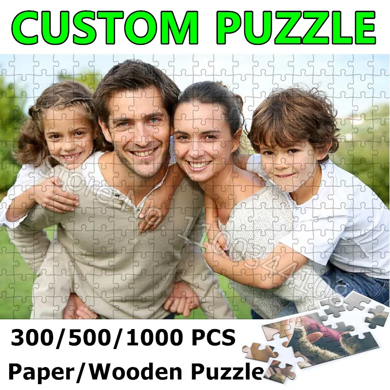 Photo Custom Puzzle 300/500/1000 Pieces Personalized Picture Jigsaw Wooden Cardpaper Puzzles Kids Adult Leisure Toys Collectible