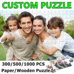 Photo Custom Puzzle 300/500/1000 Pieces Personalized Picture Jigsaw Wooden Cardpaper Puzzles Kids Adult Leisure Toys Collectible