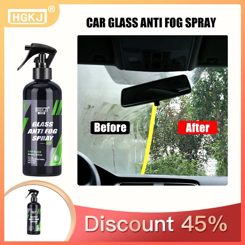 Automotive glass anti-fog agent; water and rain repellent; rearview mirror fog care. S5