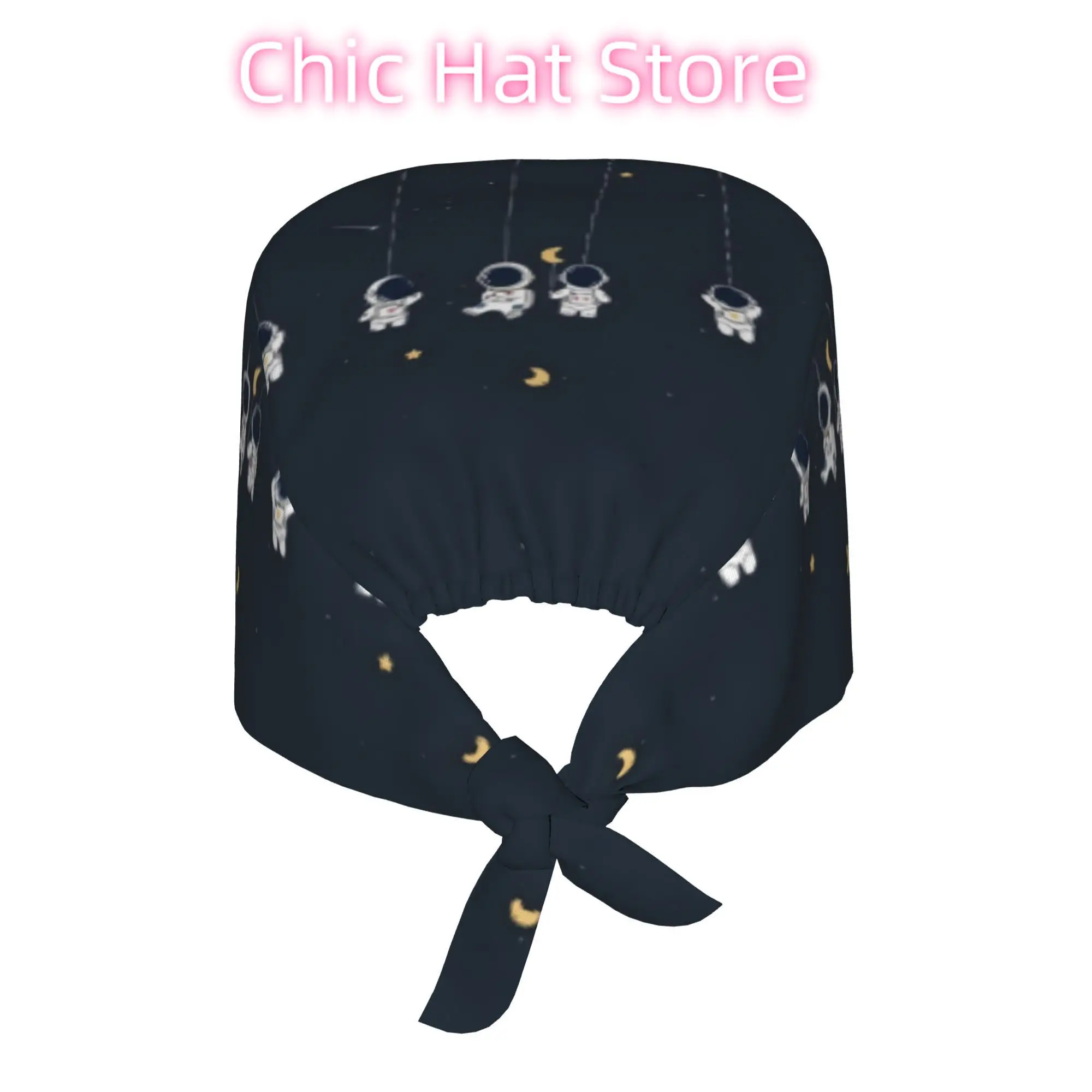 1pc of Unisex Astronaut-Themed Stylish Work Cap - a Lightweight Adjustable Skull Cap with a Tie-Back, Suitable for Nurses, Chefs