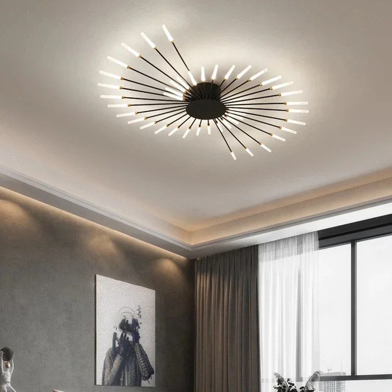 Imagem -04 - Espiral Led Fireworks Lustre Designer Lâmpadas de Teto Home Decor Quarto Lâmpada Pingente Luminária Luxuoso Novo