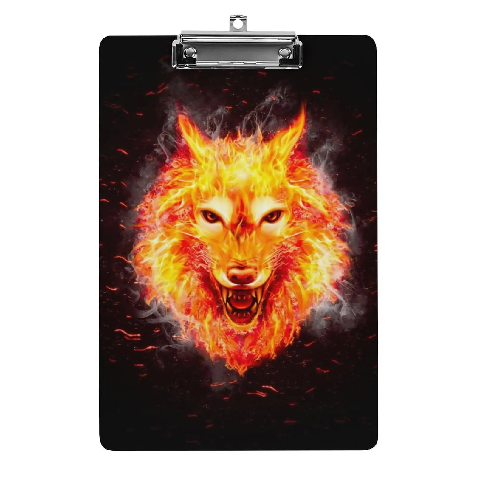 Wolf Pattern Acrylic Clipboard Cute Lightweight A4 Clip Board for Office School for Hanging Decorative Nursing Classroom Study