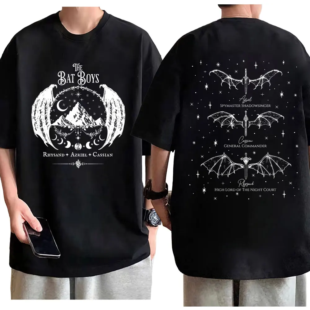 

The Bat Boys Wings Double Sided Print T-shirt Men Women Vintage Oversized Short Sleeve T-shirts Fashion Casual Comfort T Shirts