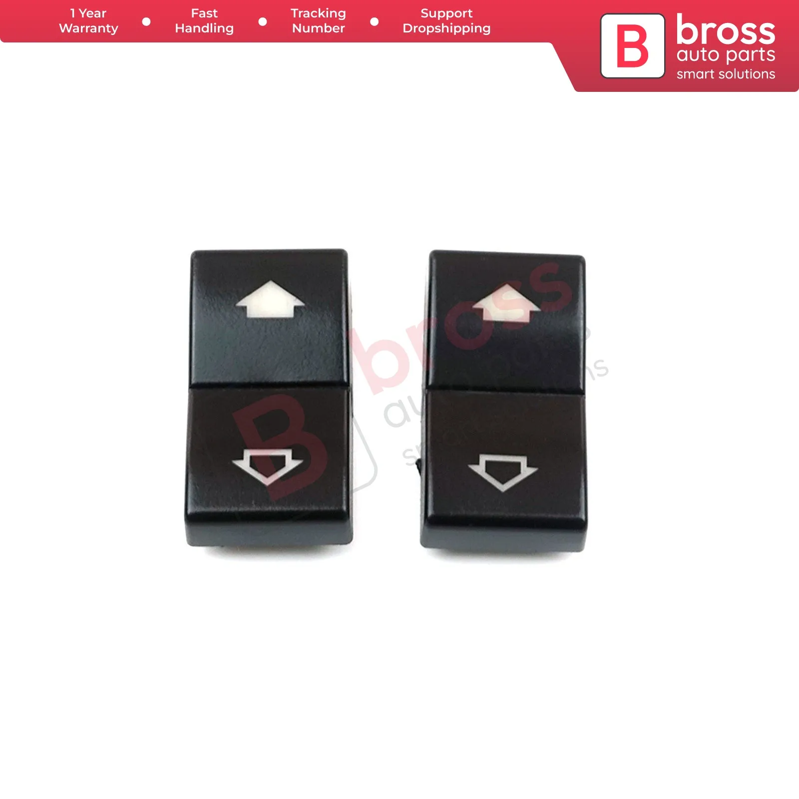 

Bross Auto Parts BDP585-1 2 Pieces Window Switch Button Cap Cover: 61316904309; 61318368974 for BMW E39 E38 Ship From Turkey