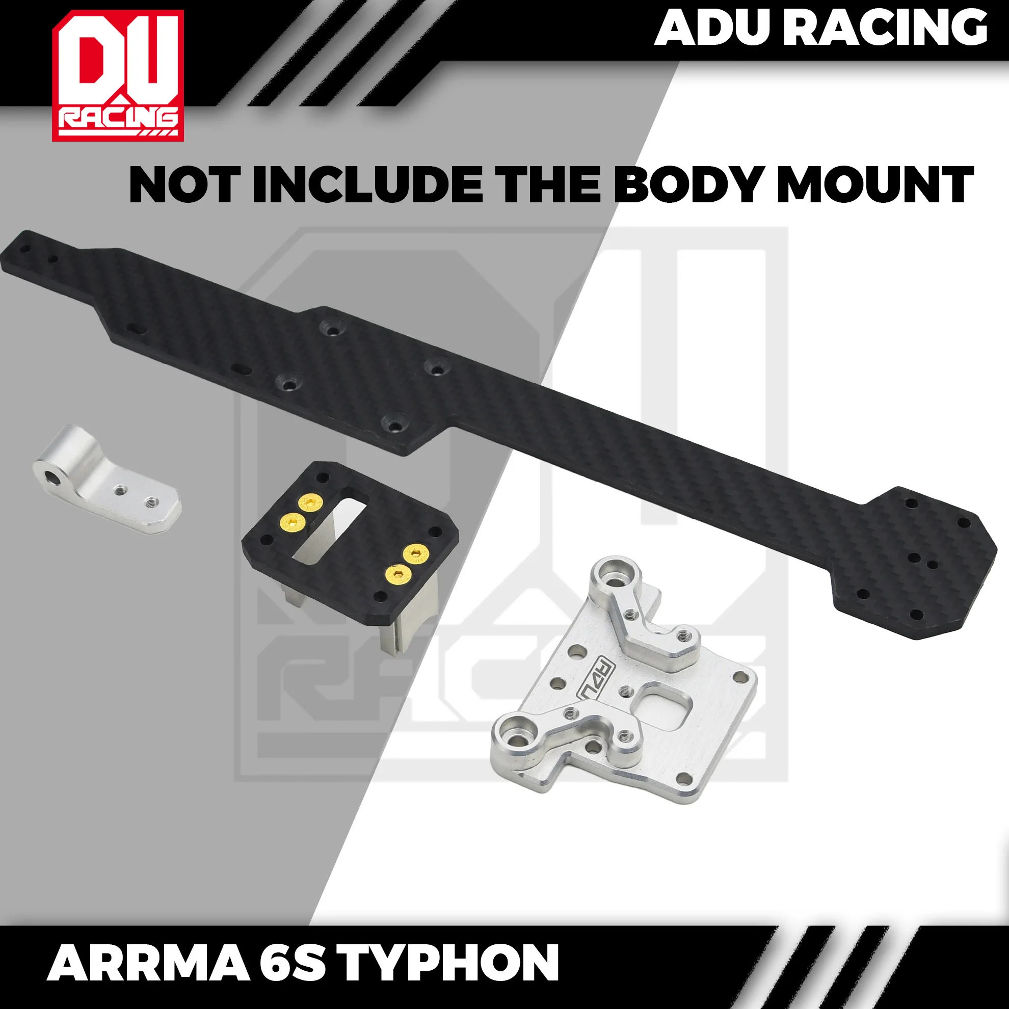 ADU Racing CENTER BRACE CNC 7075-T6 AL FOR ARRMA 6S TYPHON CARBON FIBBER BRACE MOUNT