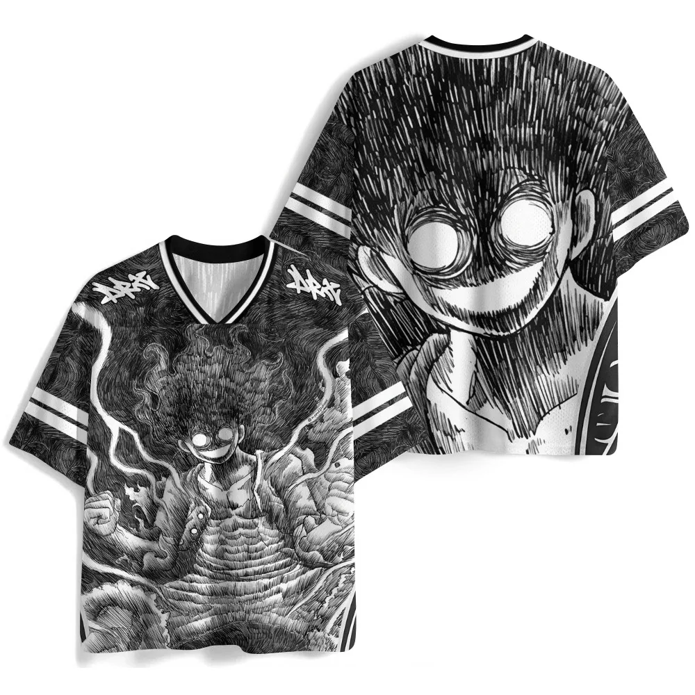 Japanese Anime One Piece Luffy 3D Jersey Men Women Summer Sports Breathable Quick Drying T-shirt Street Harajuku Clothing