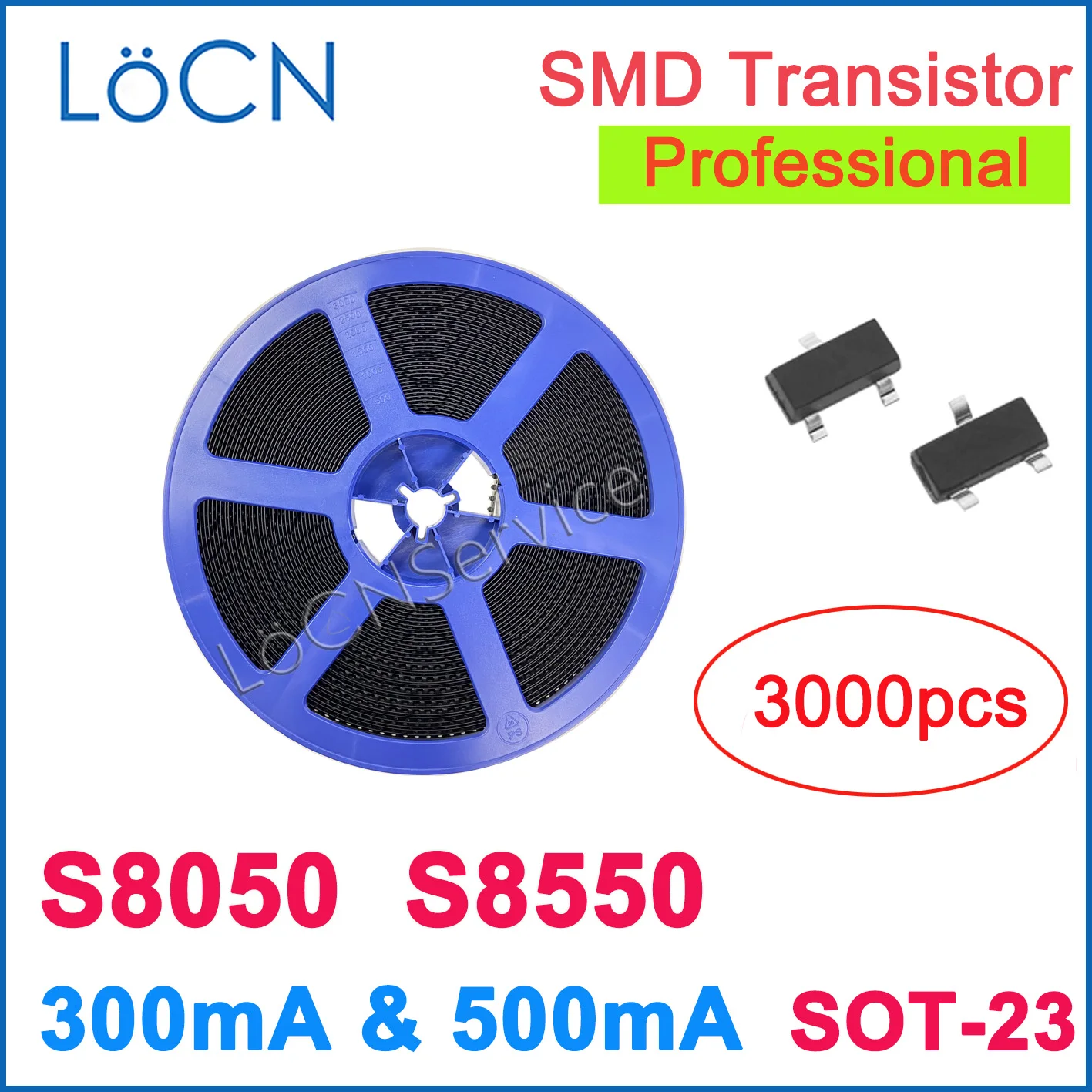 LoCN 3000PCS S8050 S8550 SOT23 J3Y 2TY Transistor SOT-23 Big High Current 200MA 300MA 500MA High Quality