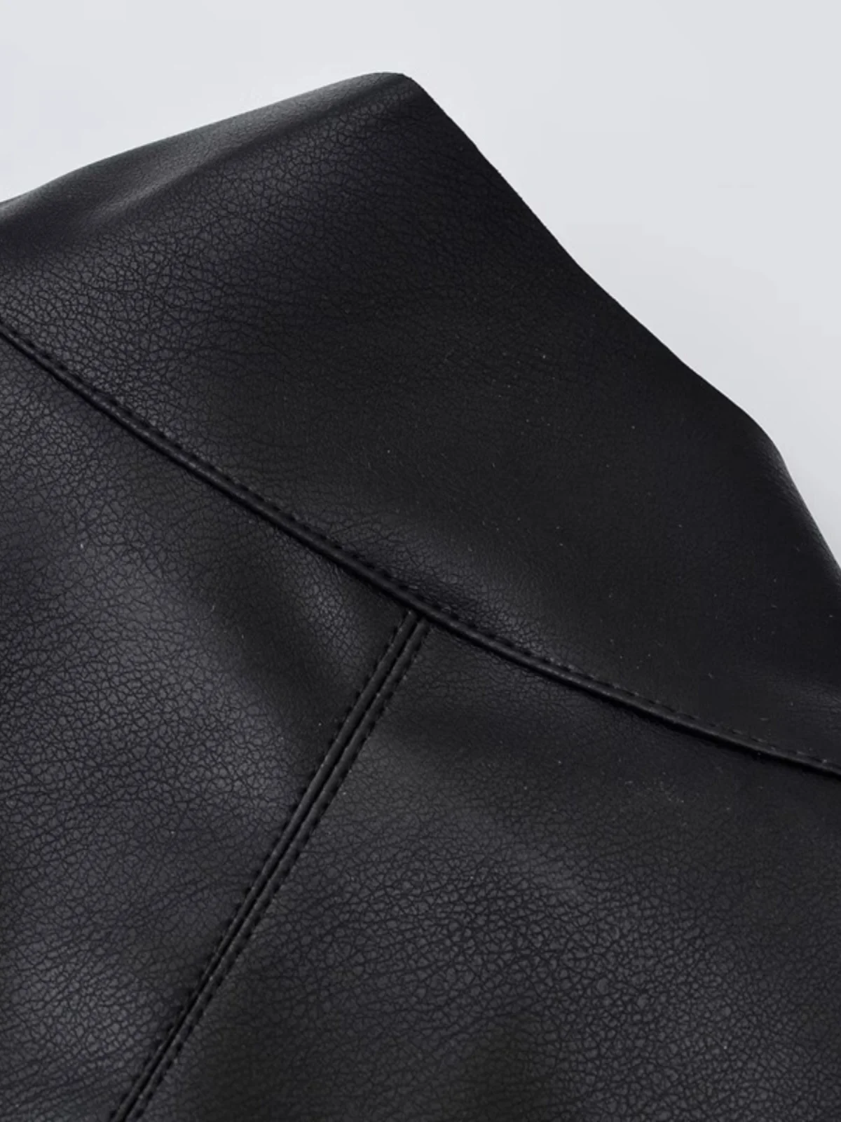 Retro American PU Leather Jaet Asimmetrico Slim Fit Cerniera Versatile Dimagrante ort Top Street Sle Stand Colletto Regolare...