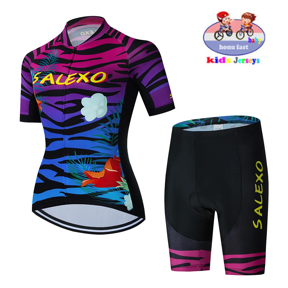 2023 New Baby Breathable Kids Cycling Jersey Set Cushion Shorts Breathable Children Bike Clothing Boys Girls Summer Bicycle Kit