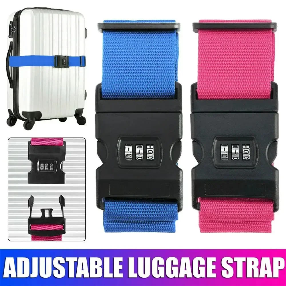 

Luggage Strap Anti-theft Luggage Buckle Password Adjustable Bundling Packing Baggage Belt Suitcase Trunk Belts Bag Accessories