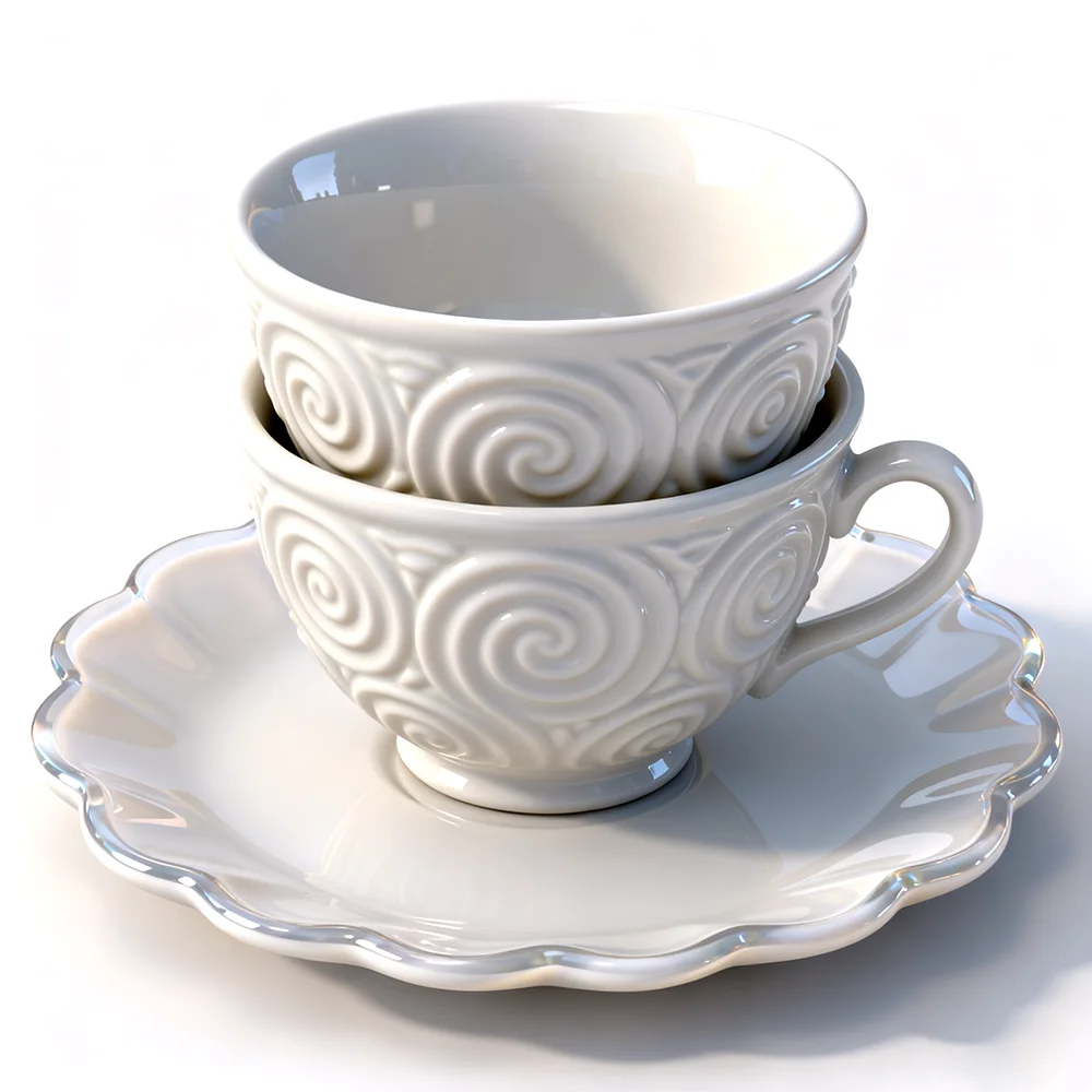 OEM Custom Ceramic 3D Printing Home Decor Ornaments Geometric Vase Camera Model Bear Piggy Bank Embossed Cup Set Creative Tablet