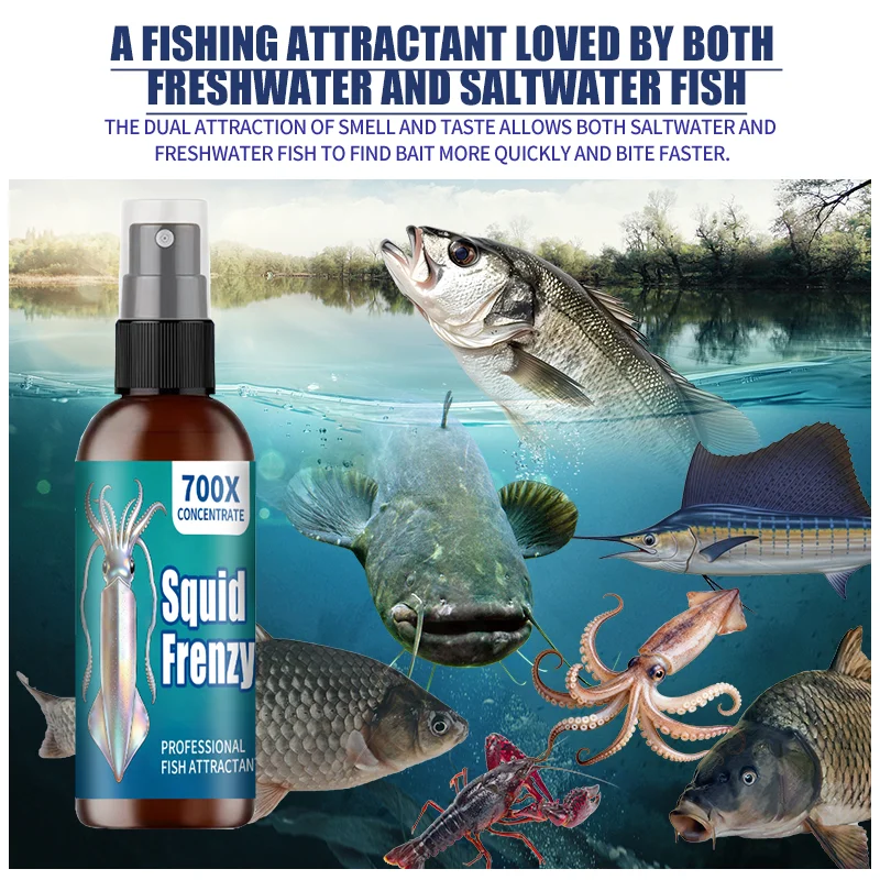 Squid Multi-Effect Fishing Liquid,Specially Designed,Quickly Stimulate Squid Hunger Professional Fishing Liquid Squid Attractant