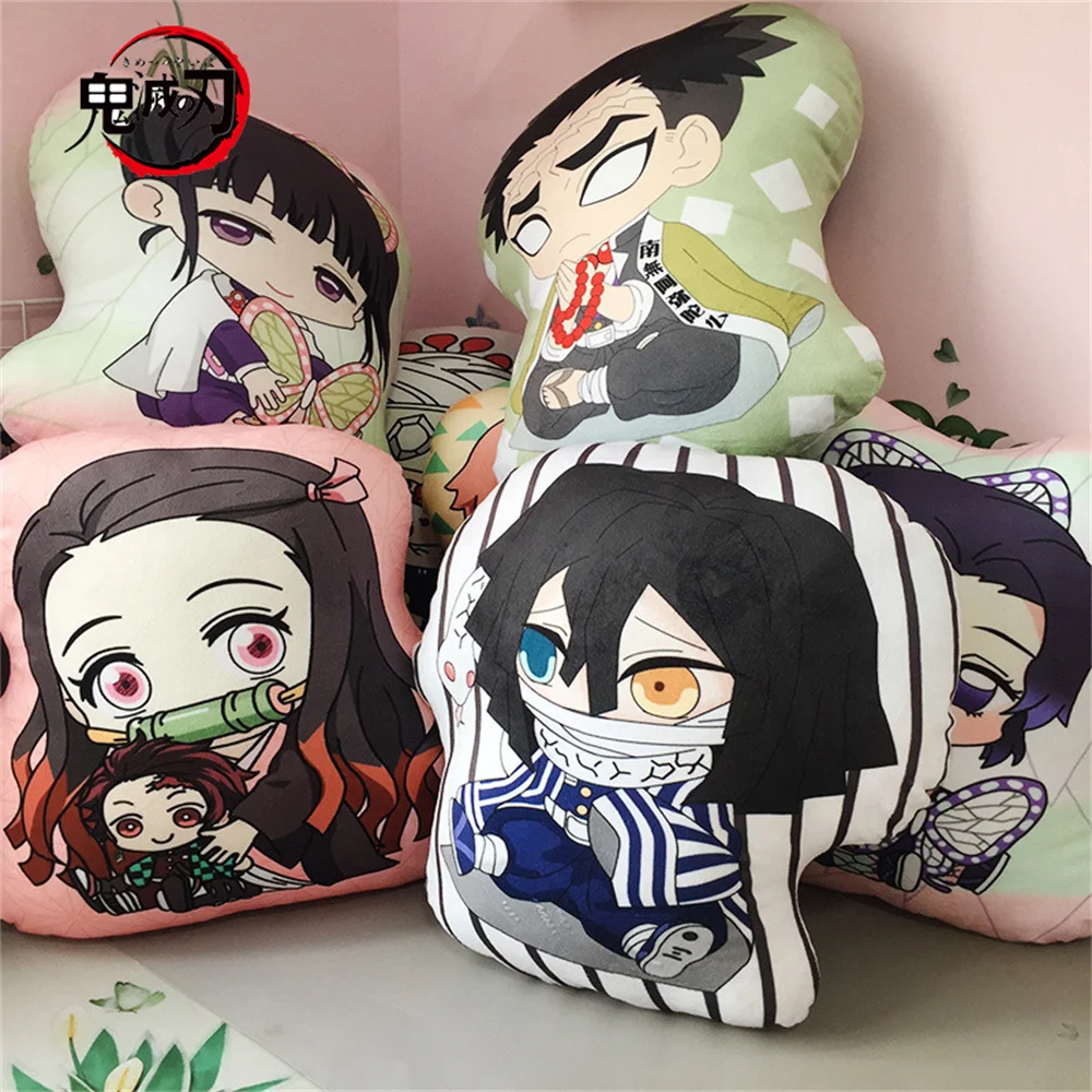 Demon Slayer 10cm Pillow Keychain Boys Girls Creative Charm Bag Pendant Children Toys Cartoon Plush Keychain Memorial Gift