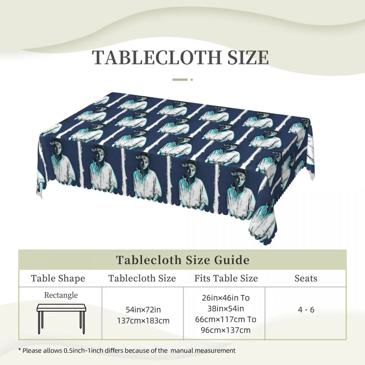 Ralph Macchio - Karate Kid Custom Rectangular Tablecloth Waterproof Table Cover for Dining Events Table Cloth