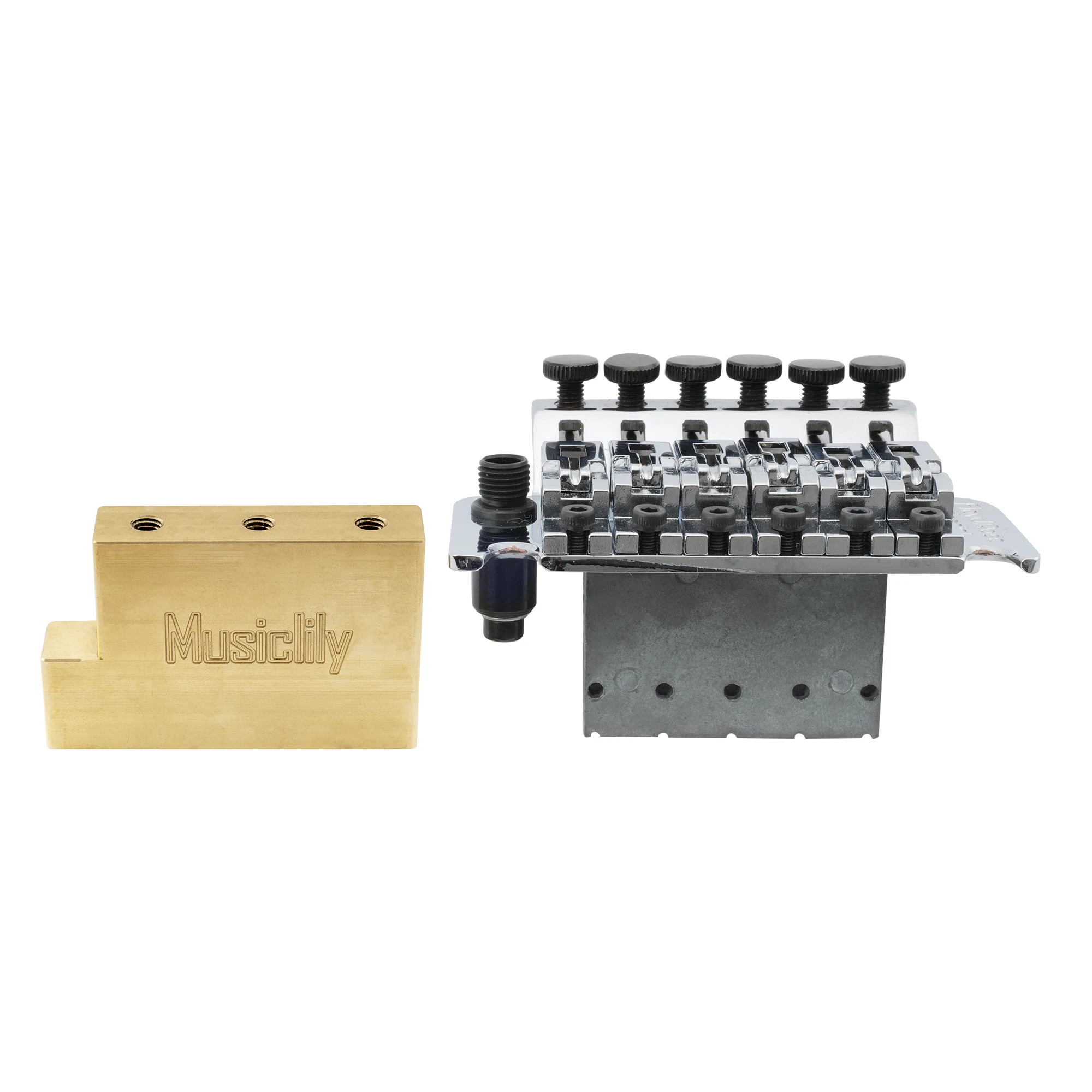 Musiclily Ultra Full Solid Brass L Shaped Tremolo Block for Electric Guitar Floyd Rose Locking Tremolo Bridge