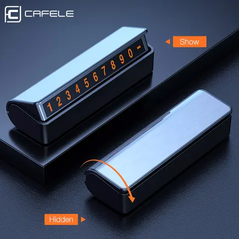 CAFELE Car Parking Phone Number plate Temporary Parking License Plate Megnetic Telephone Number Card Hidden Parking Assistance 10 best sales car number - №6
