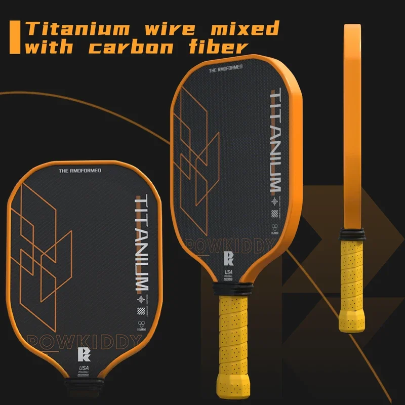 Pickleball مجداف التيتانيوم الألياف الكربون نسج الحرارة الضغط المتكاملة هجوم نوع المهنية مضرب 16mm PP العسل الأساسية!