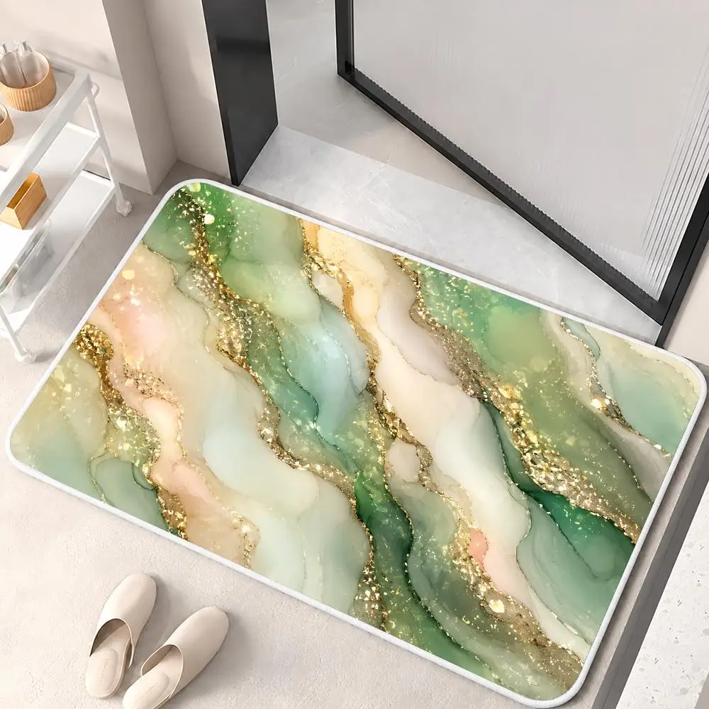Geode Fluid Art Floor Mat Flannel Rug Soft Non Slip Washable Door Mat for Bathroom Bedroom Kitchen Home Decor