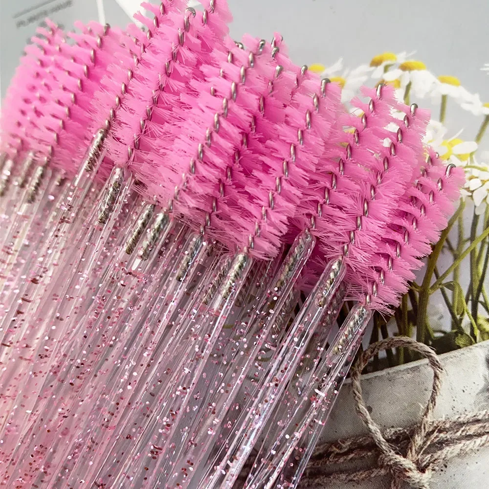 Baguettes de Mascara jetables en cristal, 500 pièces, brosse à cils, bobines pour Extension de cils et sourcils, outils de beauté colorés, vente en gros