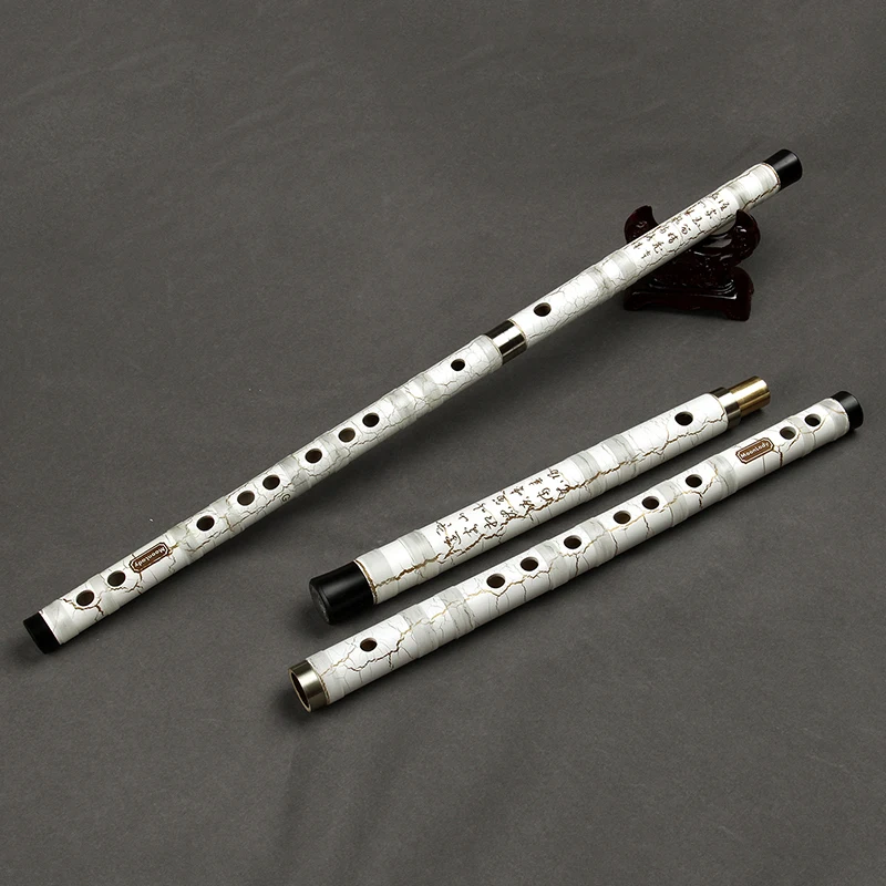 CDEFG key White Bamboo Flute Transparent Line Musical Instrument Traditional Handmade Woodwind Instrument potable Dizi Flute