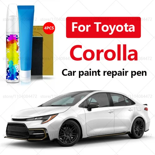 Imagen 1 del producto Pluma de reparación de pintura de coche para Toyota Corolla 1966-2025, accesorios de reparación de arañazos, 4 Uds., blanco 040, rojo, 3R3, gris, 1K3, plata, 1K3