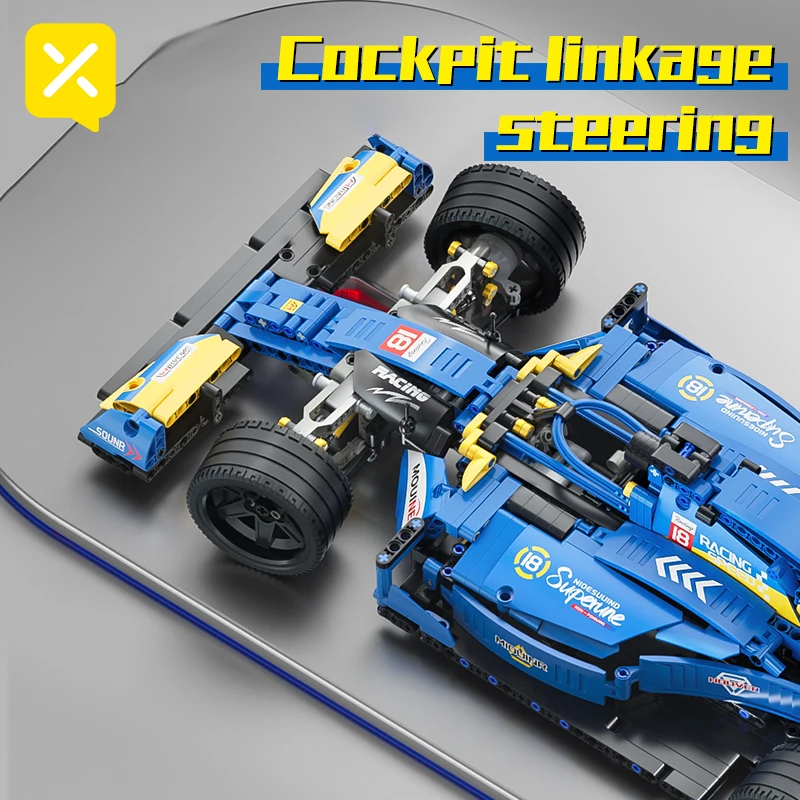 Toylinx 1:10 Gebäude Rennwagen Blöcke Blaues Auto Desktop Dekorationen Sammeln Modellauto Kits Spielzeug Festliches Geben Geschenk Keine Box