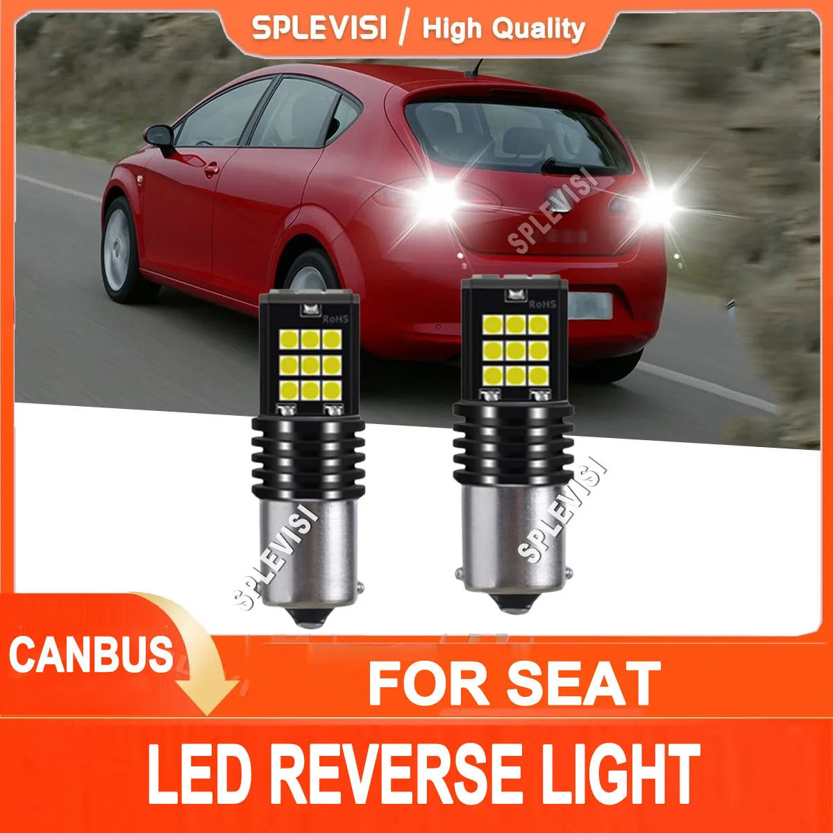 2x 1156 BA15S 6000K White LED Back Up Reverse Light Upgrade Set Fit For Seat Alhambra Cordoba Ibiza Leon Toledo Altea