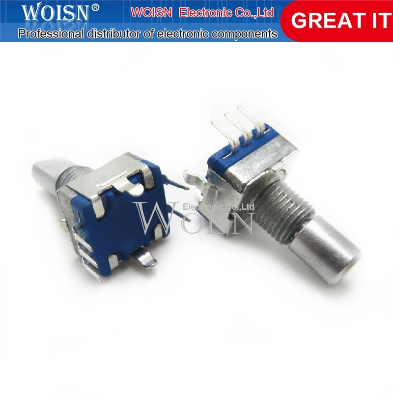 5PCS Half axis rotary encoder, handle length 15mm code switch/ EC11 / digital potentiometer with switch 5Pin In Stock