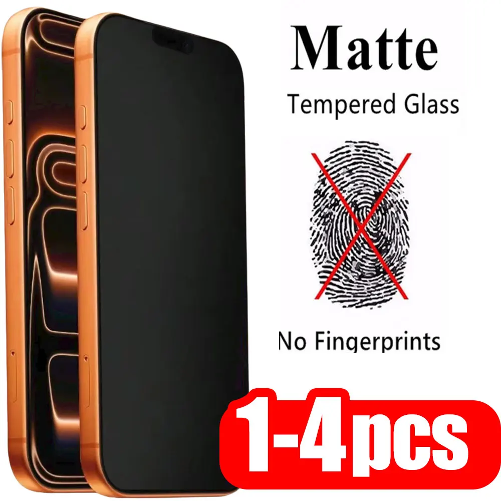 1-4PCS Matte Tempered Glass For iPhone 17 18 Pro Max 13 16 15 14 11 12 16E XR Xs 7 8 Plus Air Anti Fingerprint Screen Protector