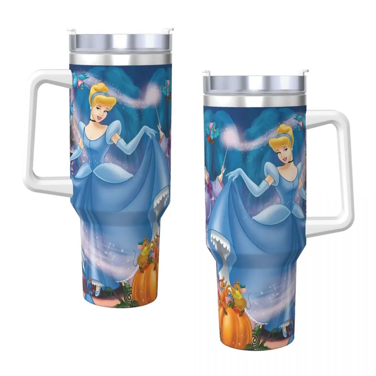 MINISO Cinderella Cartoon Stainless Steel Tumbler Mugs Cup Large Capacity Thermal Mug Heat Preservation Cold and Hot Milk Tea