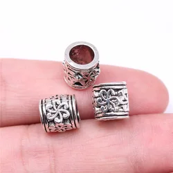 WYSIWYG 10pcs/bag 10x10x10mm Antique Silver Color Big Hole Spacer Beads Handmade Jewelry Findings For DIY Jewelry Making