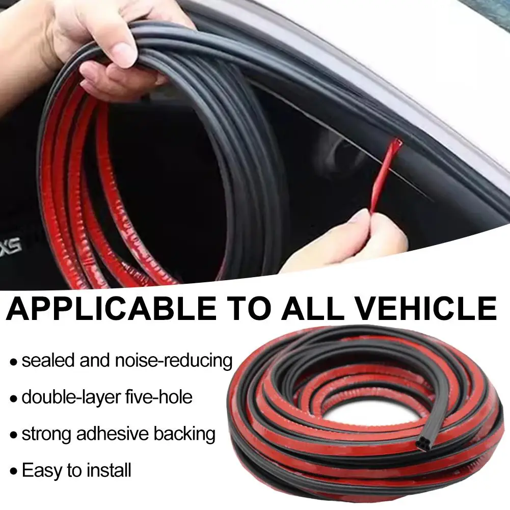 5/10m Car Door Seal Strips Rubber Hood Trunk Sunroof Sealing Kit Soundproof Accessories