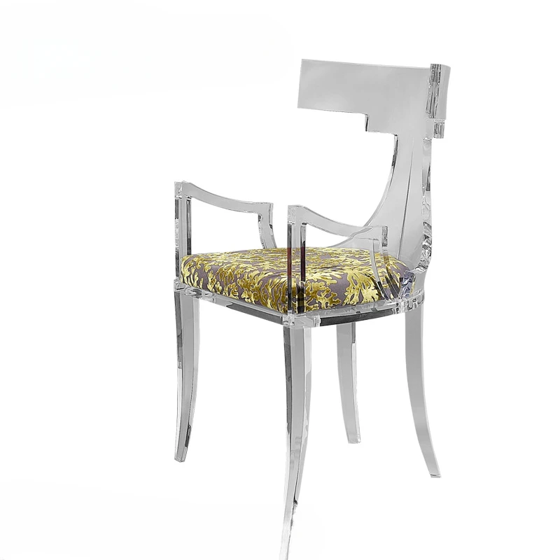 

Creative and fashionable dining transparent crystal acrylic chairs, single person backrest