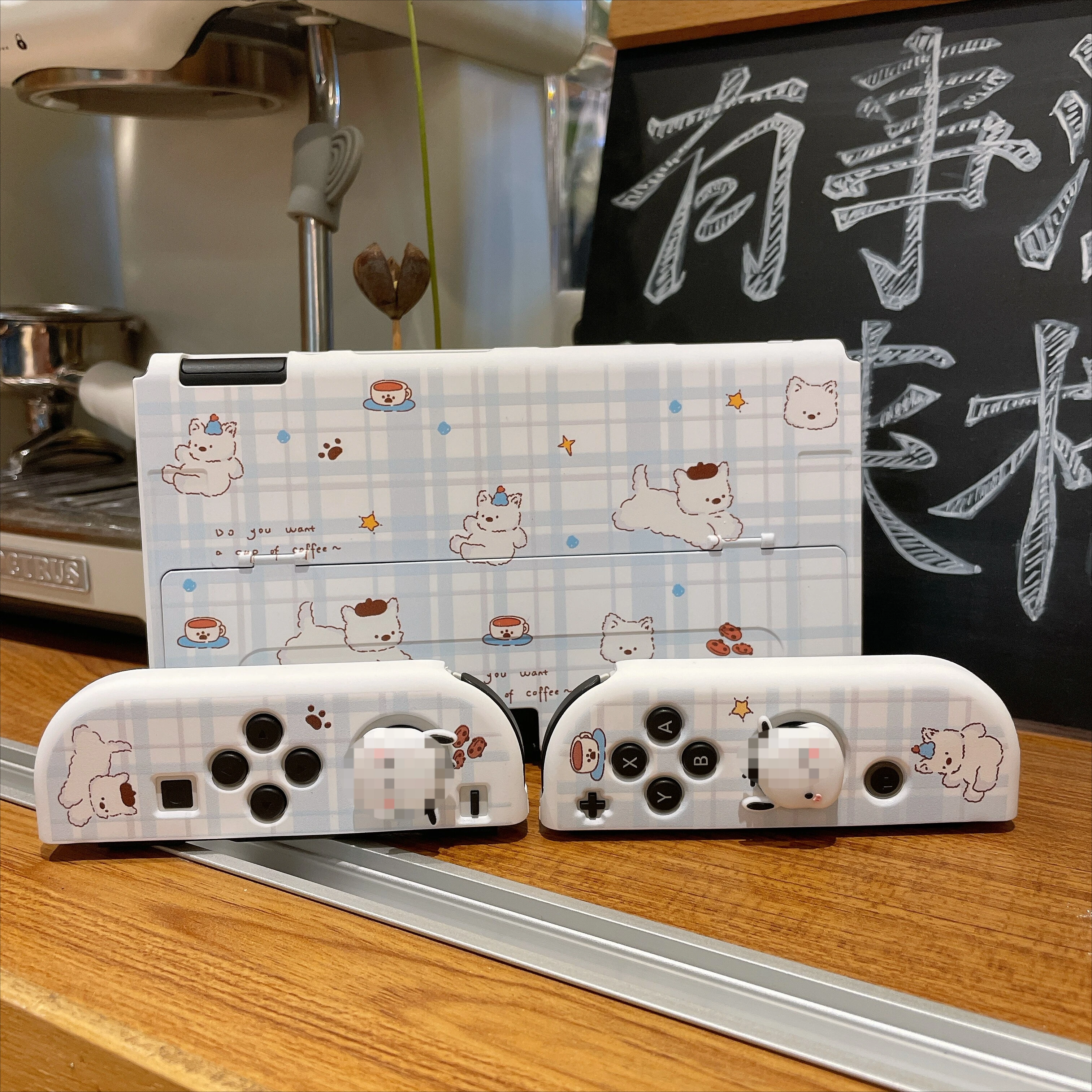 Cute Split Case for Nintendo Switch OLED Console Can Be Used with The Dock Non-Slip Joy-Con Covers Free Joystick Caps Girls Gift