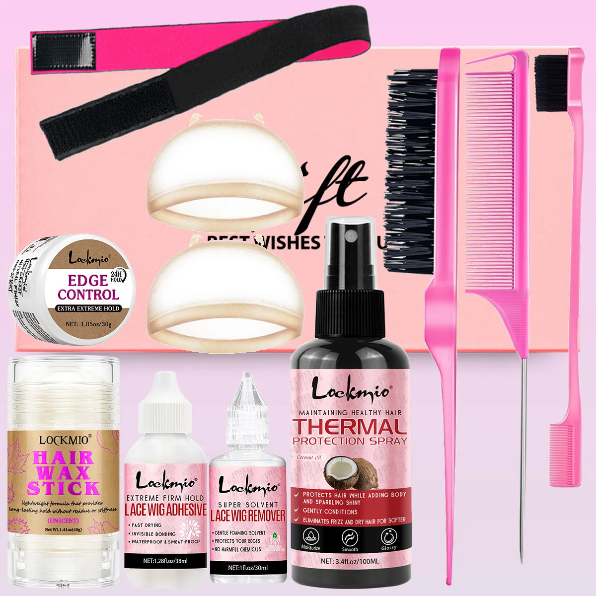 

Styling Wax Stick,Hairline Control Gel Fast-Drying Wig Adhesive Liquid Remover,Moisturizing Heat-Resistant Heat Protection Spray