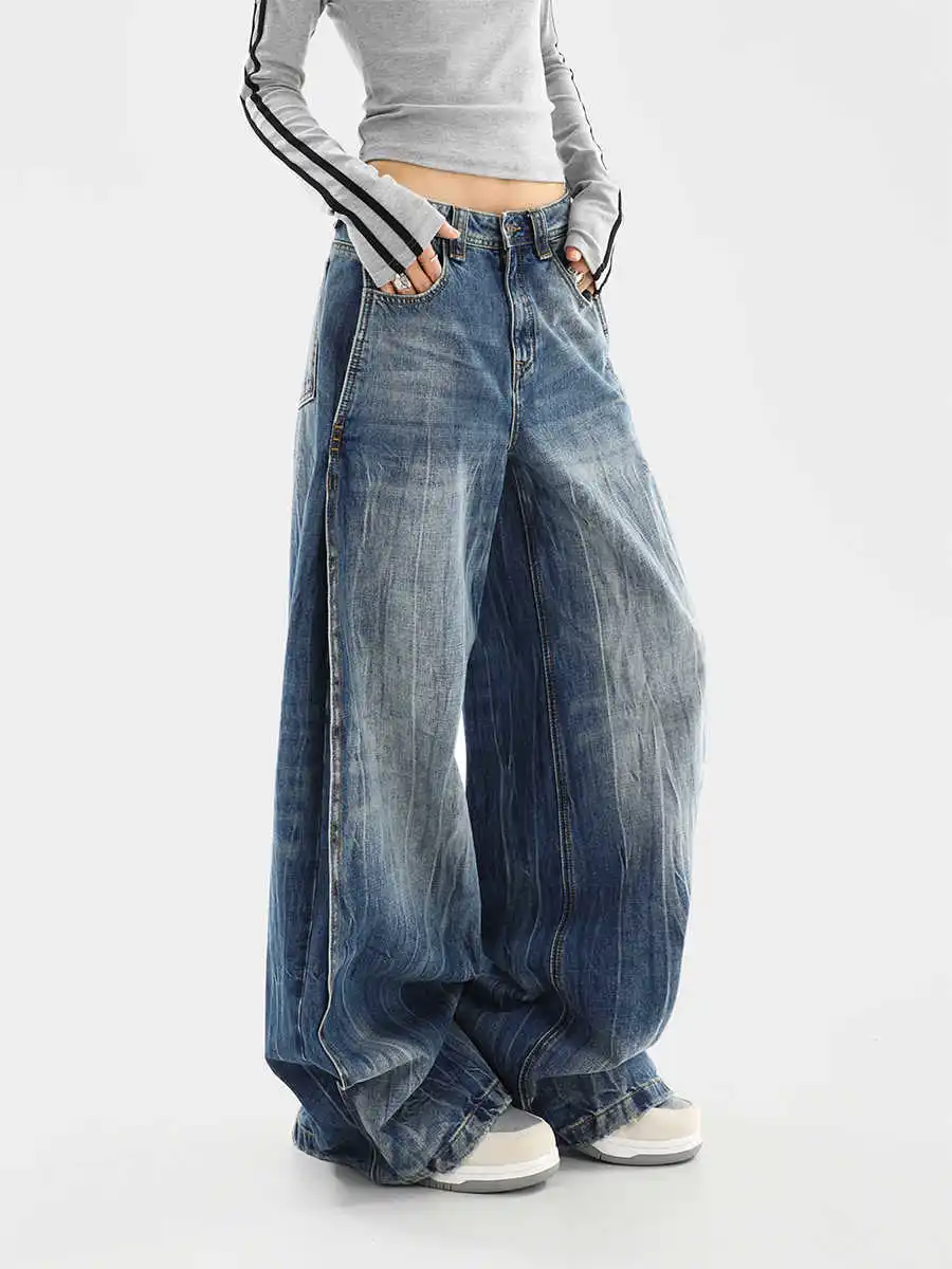 

Women's Cartoon Graffiti Jeans Harajuku Japanese 2000s Style Y2k Baggy Denim Trouser Vintage Oversize Summer Jeans Pants Clothes