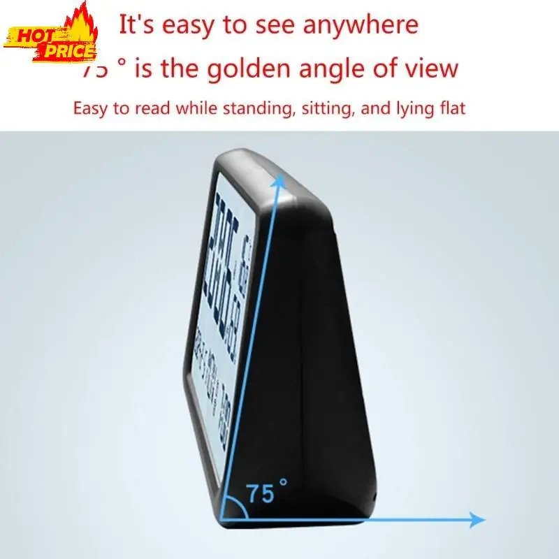 Large LCD Digital Alarm Clock Clear display for timekeeping Temperature Humidity