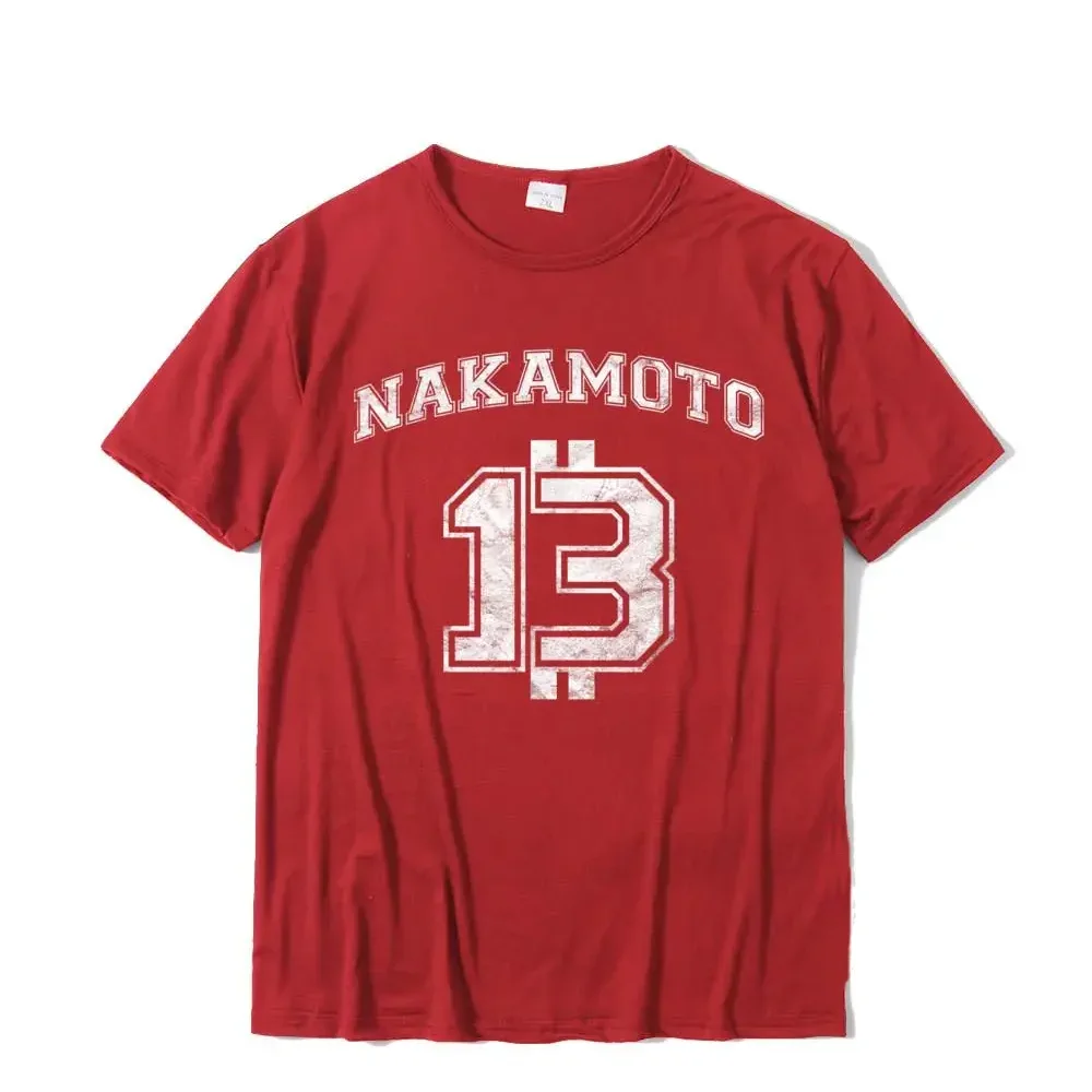 Satoshi Nakamoto Bitcoin Logo College Team Style Distressed Men T-Shirt Tops T Shirt Oversized Unique Cotton Men T Shirts Casual