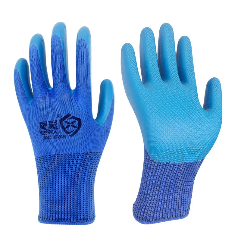 Guantes de trabajo antideslizantes, manoplas de protección resistentes al desgaste, resistentes al agua y duraderos, 1 par