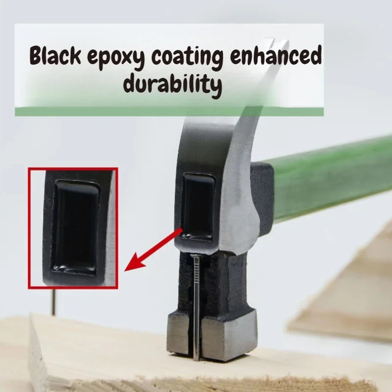 Insulation Hammer Handle Hardness Durable Claw Hammers Electric Woodworking Square Tough Round Head Pull Up Nail Hand Tools