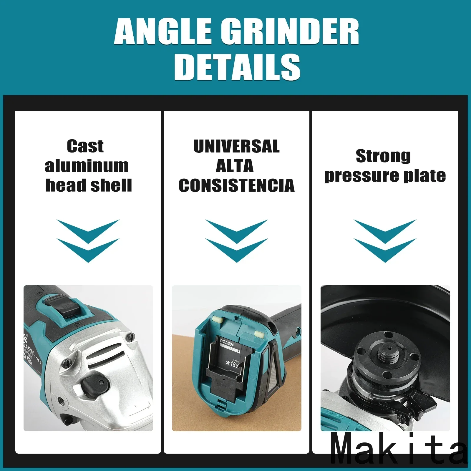 

Аккумуляторная угловая шлифмашина Makita DGA504 18В 6.0Ач 125мм, бесщеточная, литий-ионная, для различных электрических шлифовальных и отрезных работ