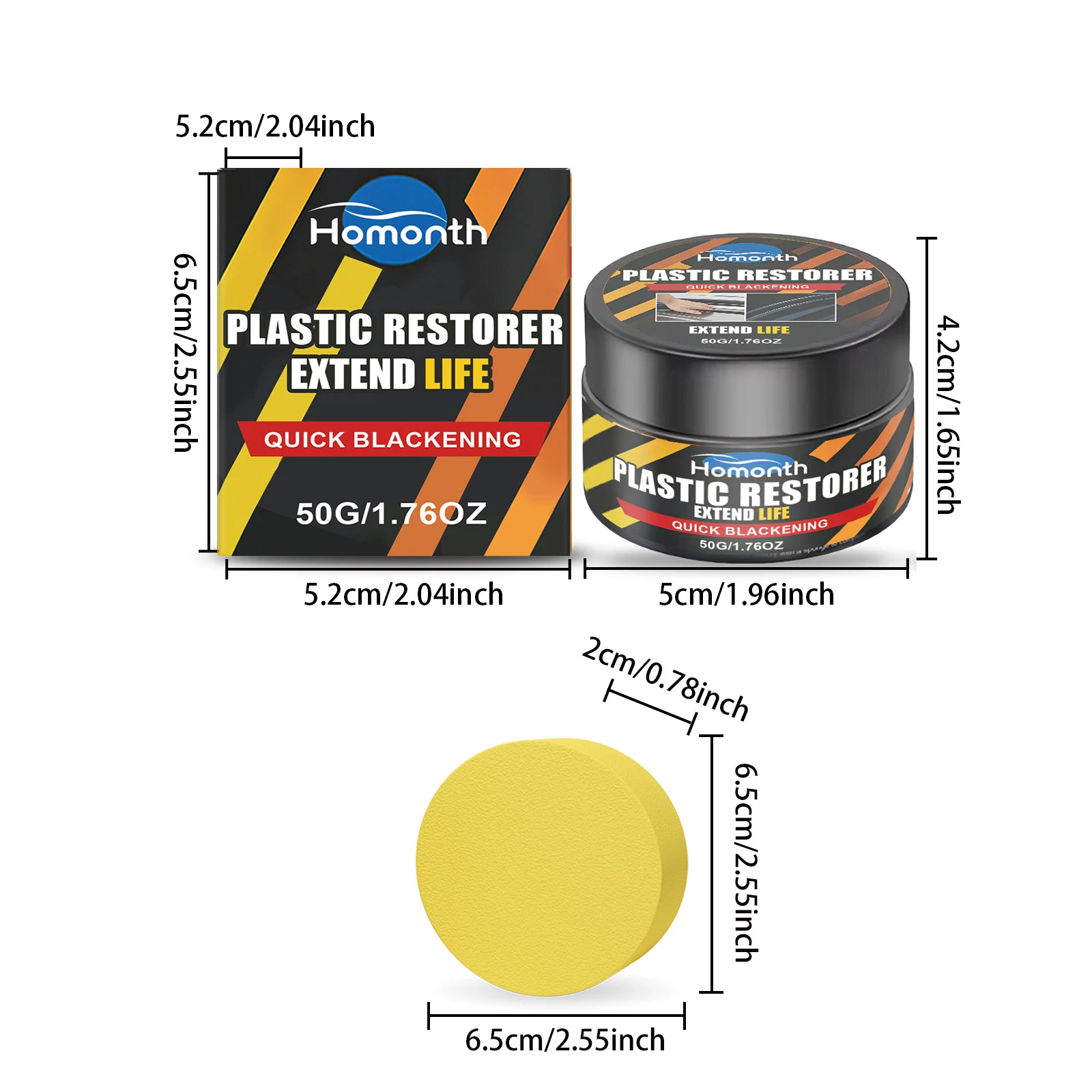 50g Plastic Restorer for Cars Interior Exterior Trim Scratch Remover Kit Non-Greasy for Restores Faded Plastic Vinyl Rubber view 6