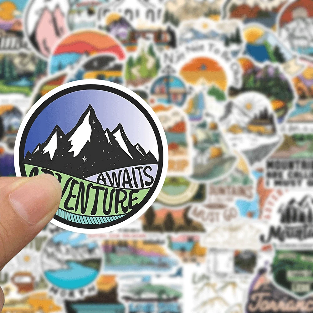 

10/30/50/100pcs Outdoor Hiking Camping Stickers Cartoon Decals Decoration Skateboard Phone Luggage Bike Cool Waterproof Sticker