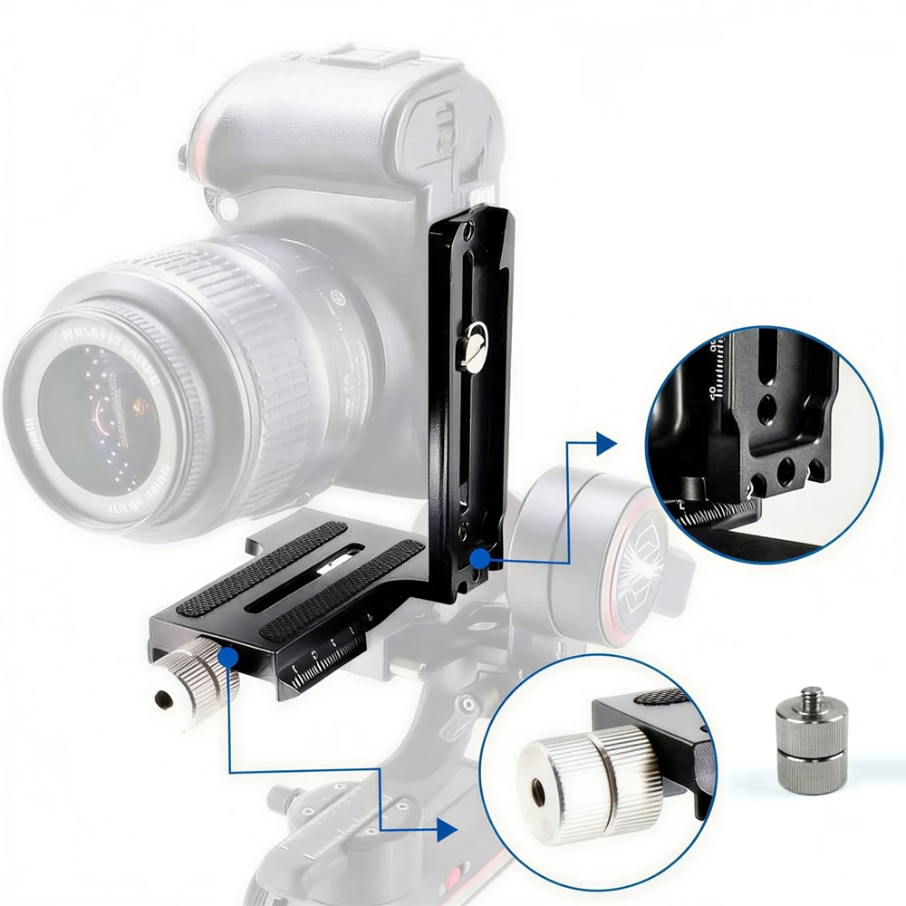 Stabilizer L Bracket Vertical Mount Quick Release Plate for DJI Ronin-S RSC2 RS2 RS3 RS4 & Zhiyun Weebill S/2/3 Crane 2/2S/3/3S