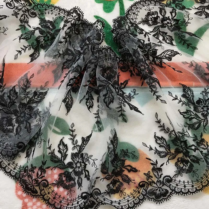 

20Yds/lot Embroidery Lace Fabric Two Tones Lace Trims Garment Clothing Garment Accessories Garter Sewing DIY Craft