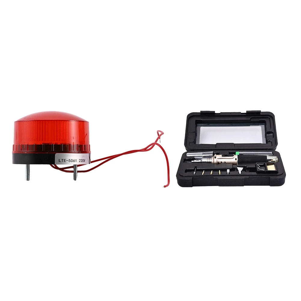 

A47U AC 220 В промышленная светодиодная вспышка стробоскопическая лампа аварийно-сигнала красный LTE-5061 De с HS-1115K газовый паяльник 10-в-1