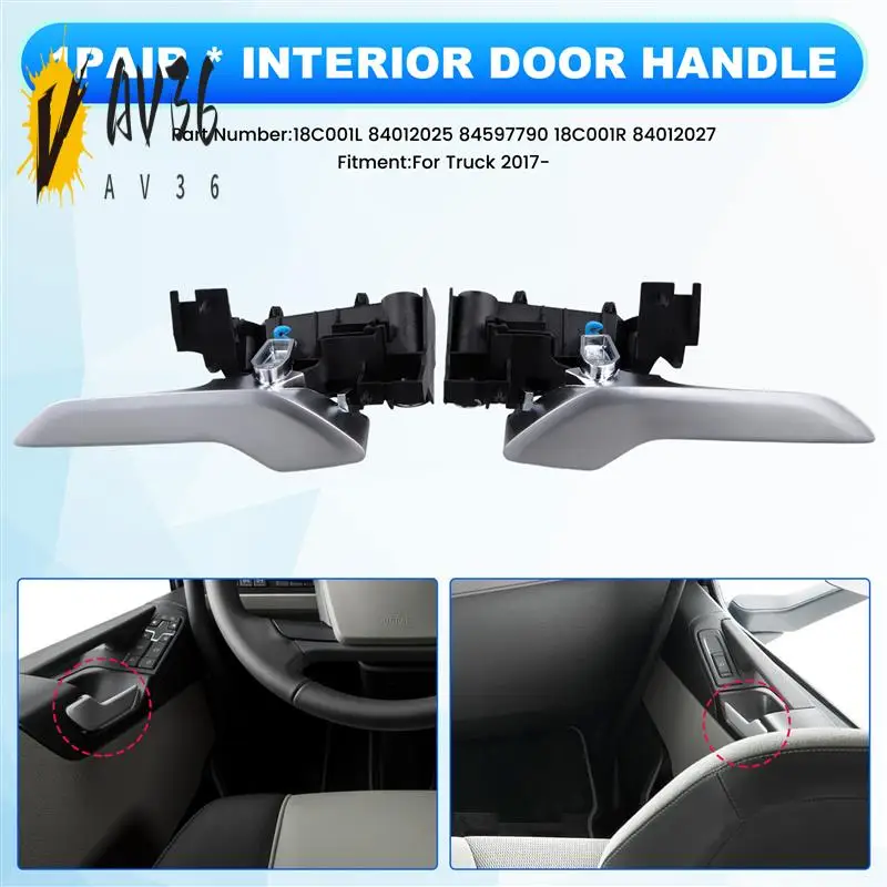 

AV36-1Pair Interior Door Handle For Volvo Truck Parts Pull Inside 18C001L 84012025 84597790 18C001R 84012027