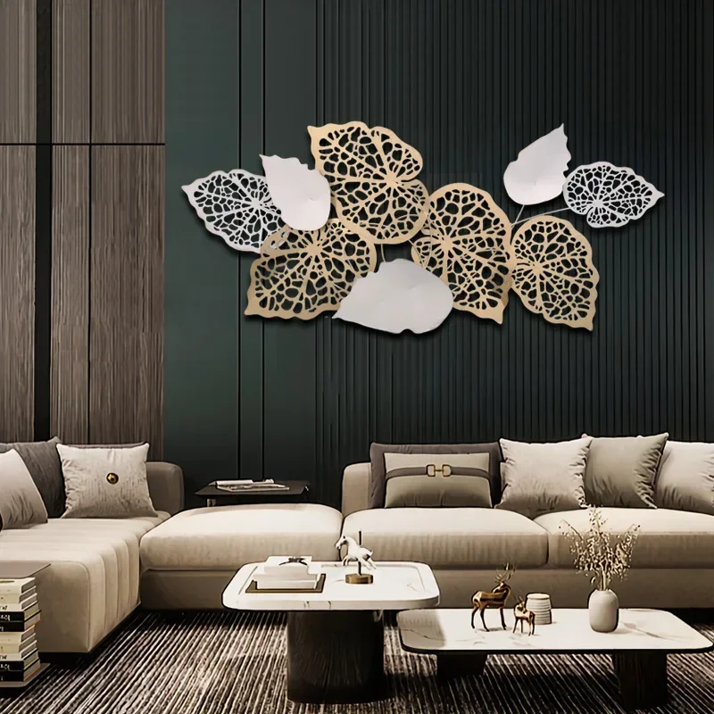 Ginkgo biloba fortune iron decorative living room sofa background wall light luxury wall hanging home decor