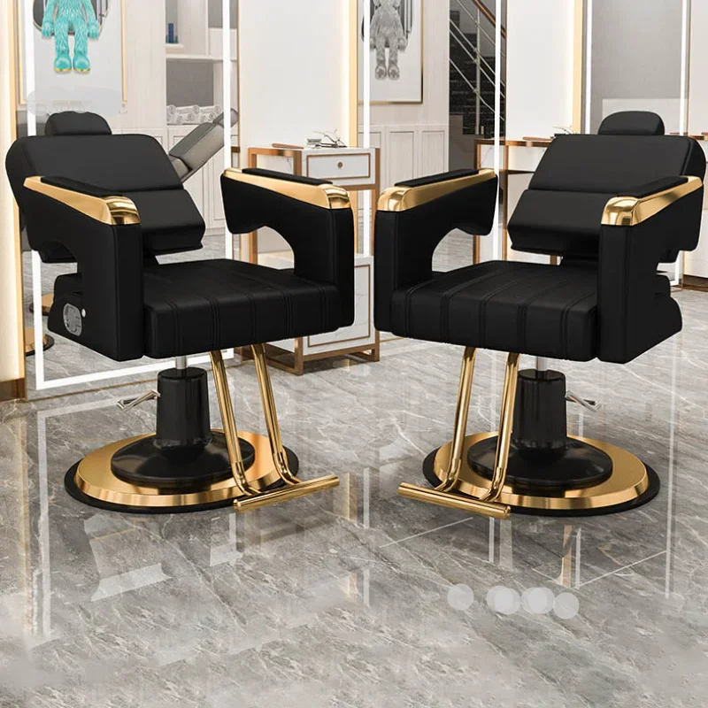 Durable Hair Salon Barber Chairs European Style Apartment Hairdressing Chair Dressing Room Back Armchair Beauty Salon Recliner