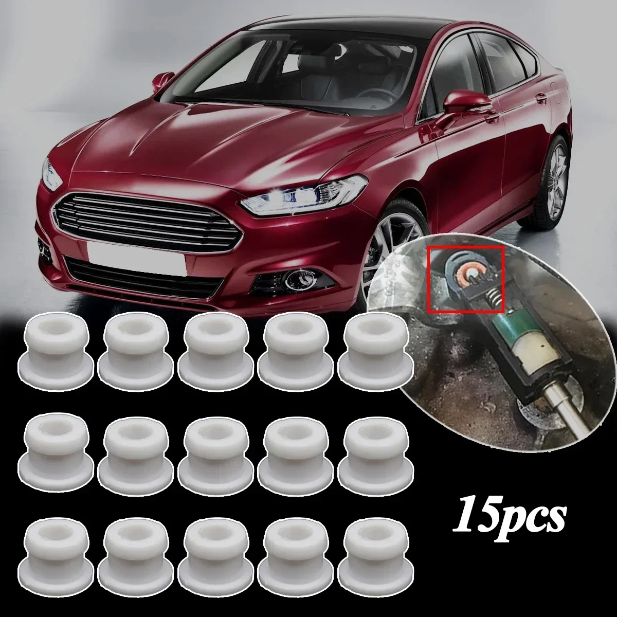 

15PC Shifter Cable Bushing Automatic Transmission Gear End Connector Fix Sleeve Grommet Repair Kit For Ford Edge 15-18 Mondeo